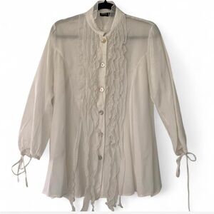 Fairycore Dainty Coquette  Elegant ivory  Button-Down Blouse size S